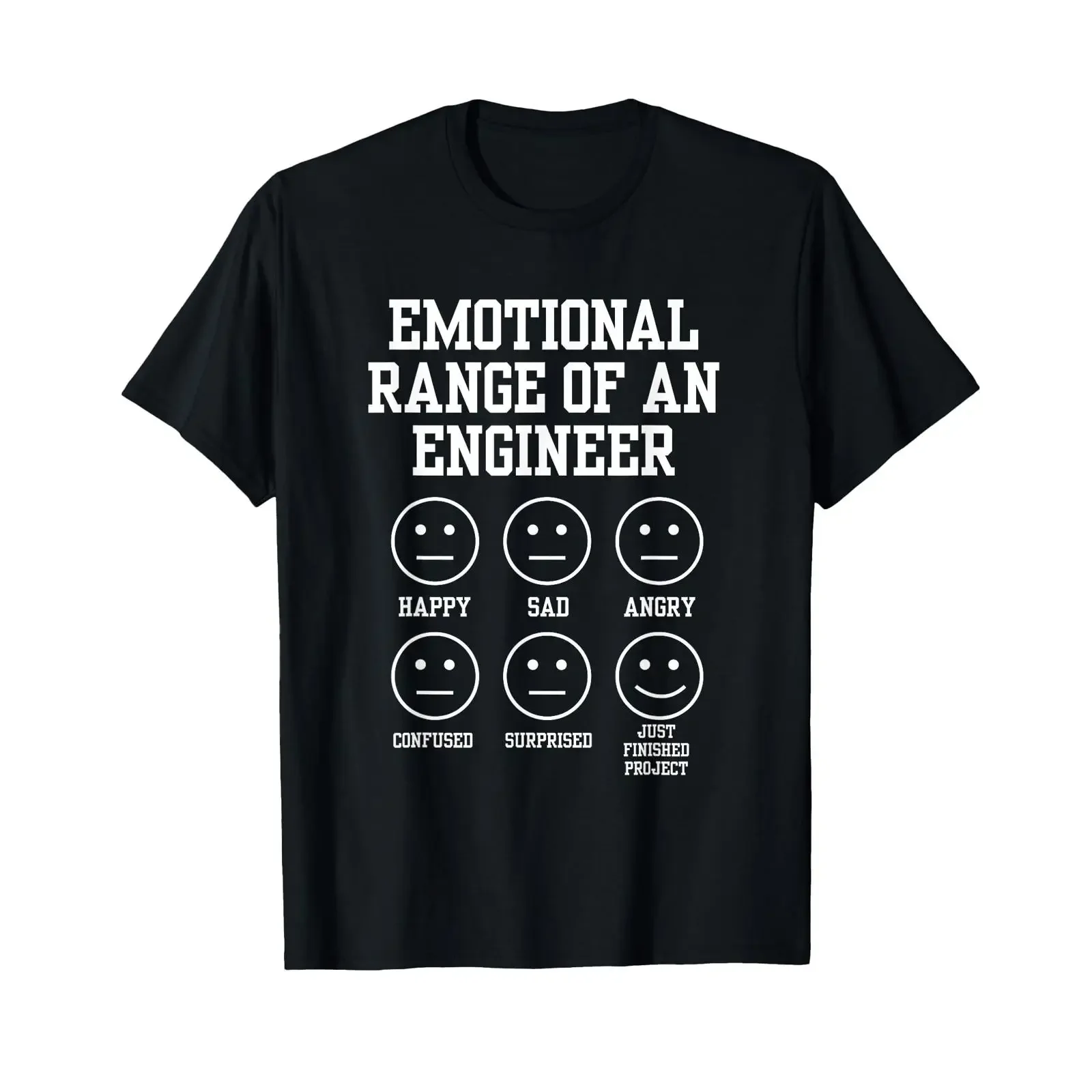 Emotional Range Of An Engineer Funny Engineering Faces Fan T Shirt black vintage Washed Breathable Soft Stretched graphic
