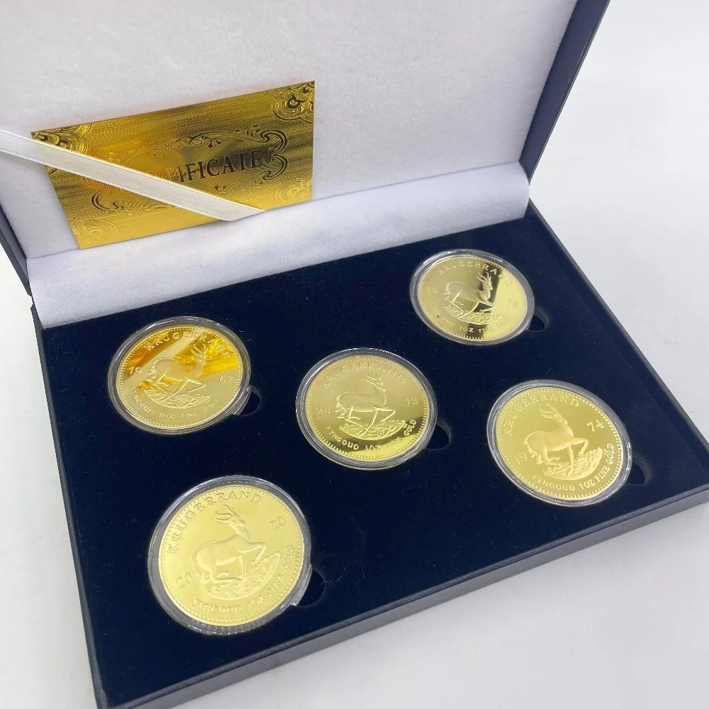

1 шт., 1967/1978/2013, южноафриканская золотая монета Krugerrand, 4 см, позолоченная монета, реплика, реквизит для косплея, подарок на Рождество и день рождения
