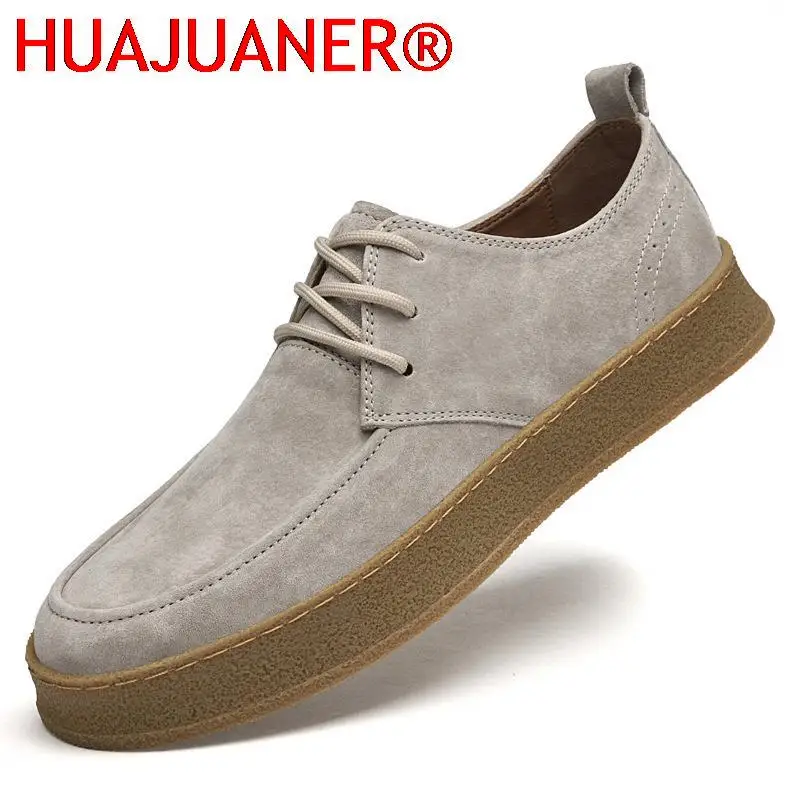 Vintage Style Male Leather Shoes Breathable Round Toe Men Dress Shoes Lace-up Non-Slip Business Leather Shoes Male Comfy Flats