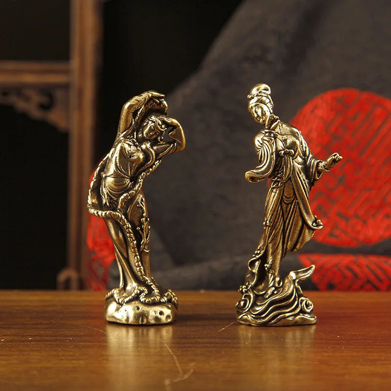 1/4 The four major beauty bronze statues in the Song Dynasty, table top ornaments, figure bronze carving handicrafts