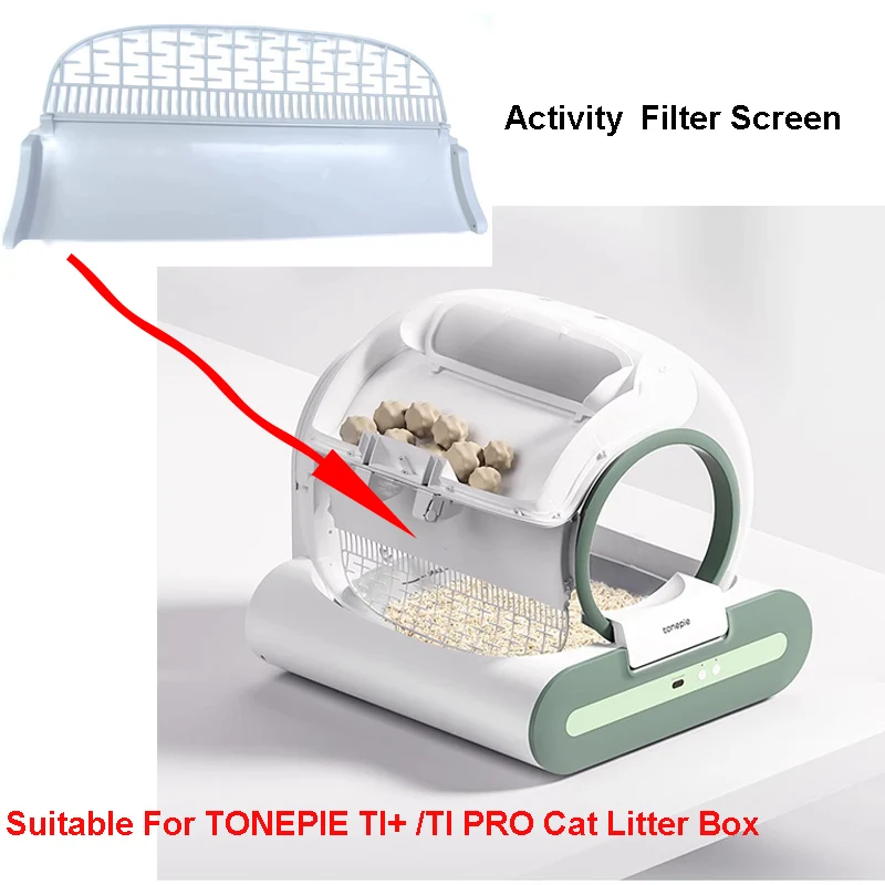 Cat Litter Box Automatic Toilet Removable Filter Backboard Screen Filter Mesh Effective Sand For TONEPIE TI PRO TI+ Accessories