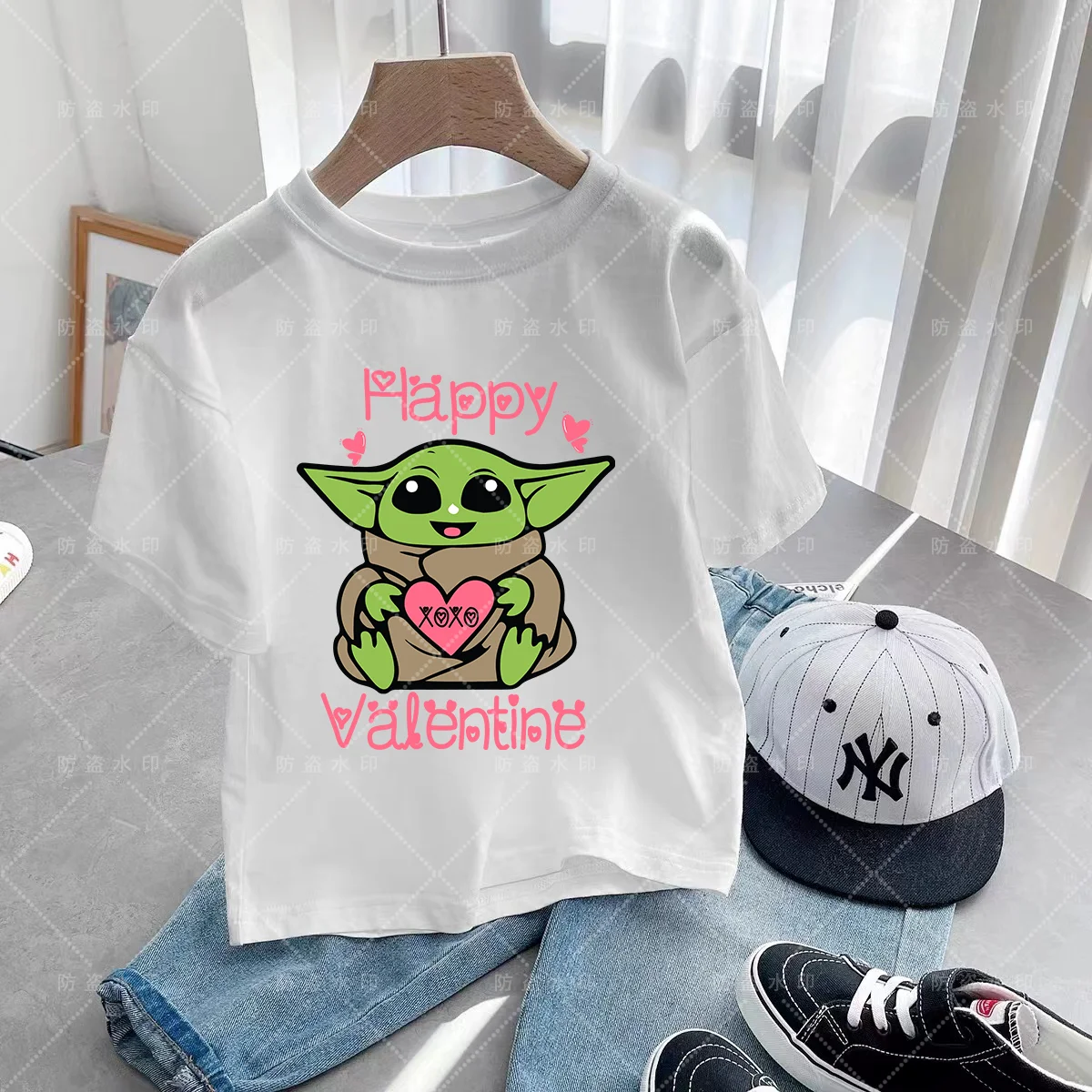 Disney Kawaii Cartoon Yoda Kids Wear 2024 Kids Girls Summer Print Cartoon T-shirt Top Cartoon anime kids wear short sleeve top