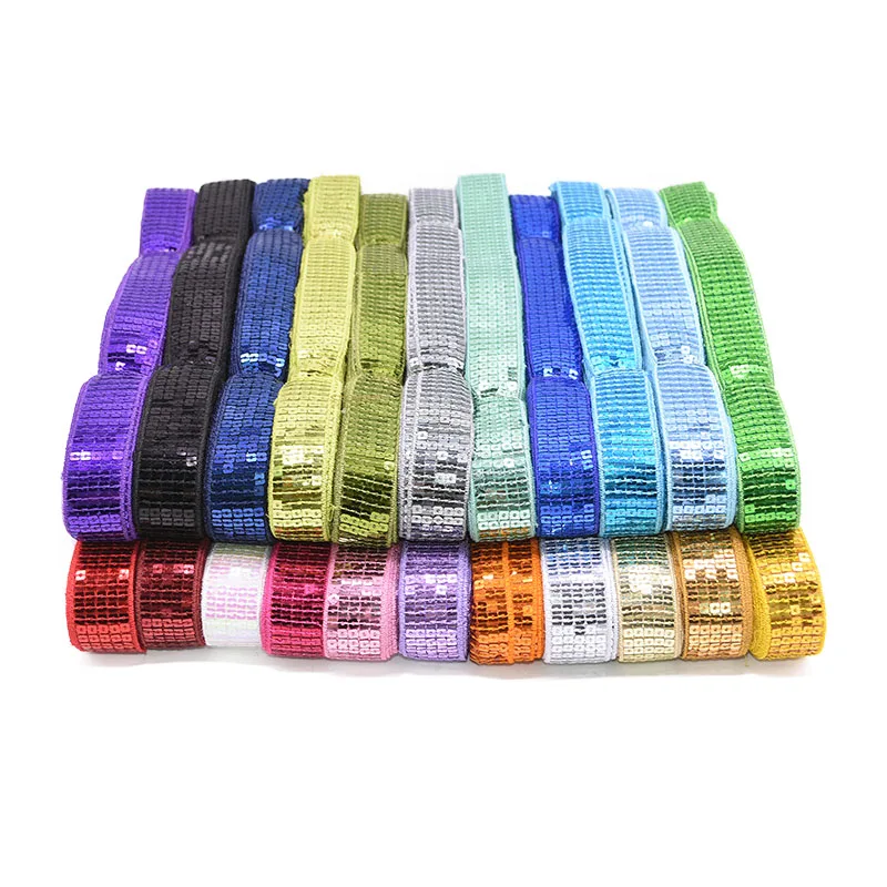 10 Yard Glitter Sequin Ribbon DIY Hairbows Accessories Apparel Sewing Fabric DIY Handmade Material Home Decor