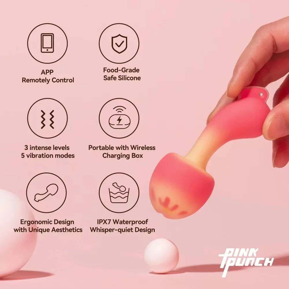 Paddestoel Vibrerend Ei Mini-vibrator G-spot Clitoris Massager APP Bluetooth Oplaadcompartiment Volwassen vrouwelijk seksspeeltje