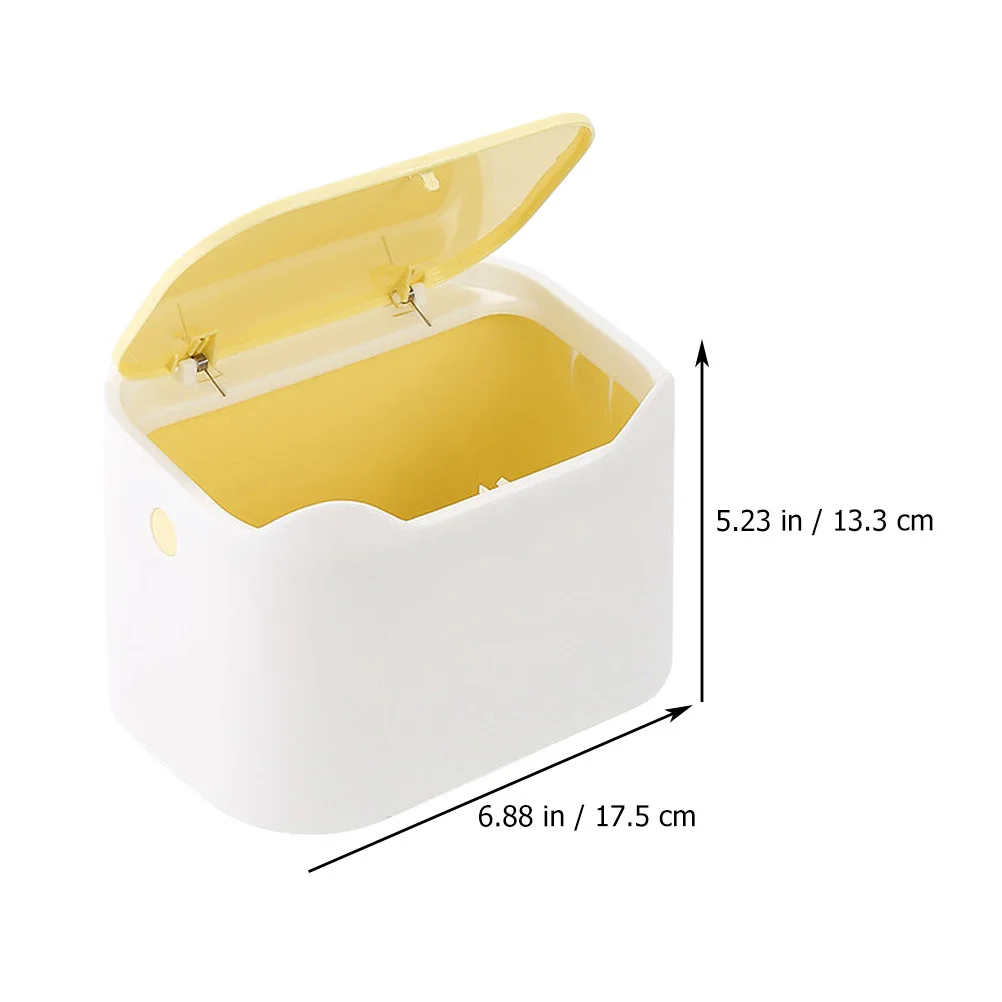 

Flip Top Trash Can Compact Odor Proof Desktop Garbage Bin For Kitchen Office Bedroom Small Waste Container Plastic Trash