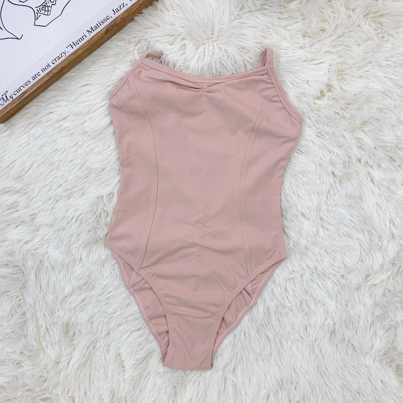 새로운 부드럽고 편안한 발레 레오타드 어린이 피부 친화적인 무용복 스트랩 없는 바디수트 소녀 기본 훈련 레오타드