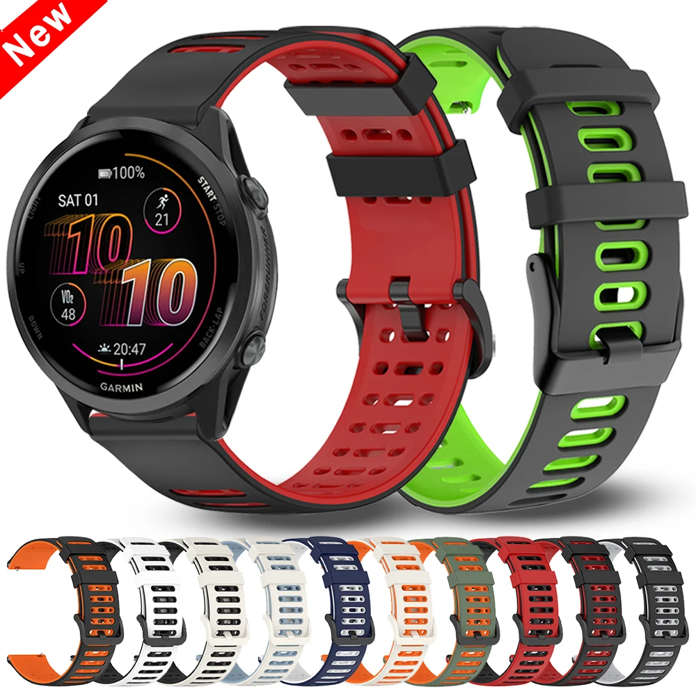 Cinturino in silicone da 22 mm per Garmin Forerunner 255 Music 265 570 47mm Vivoactive 4 Venu 3 2 Bracciale attivo per AMAZFIT BIP 6 5 bande