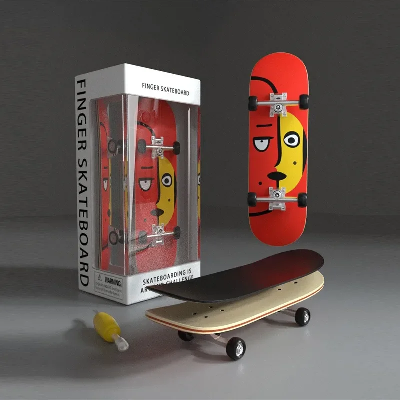 Houten vingerskateboard Mini-skateboard, lichtmetalen lagerwielen en esdoornpedalen, perfect cadeau voor skateboardfans