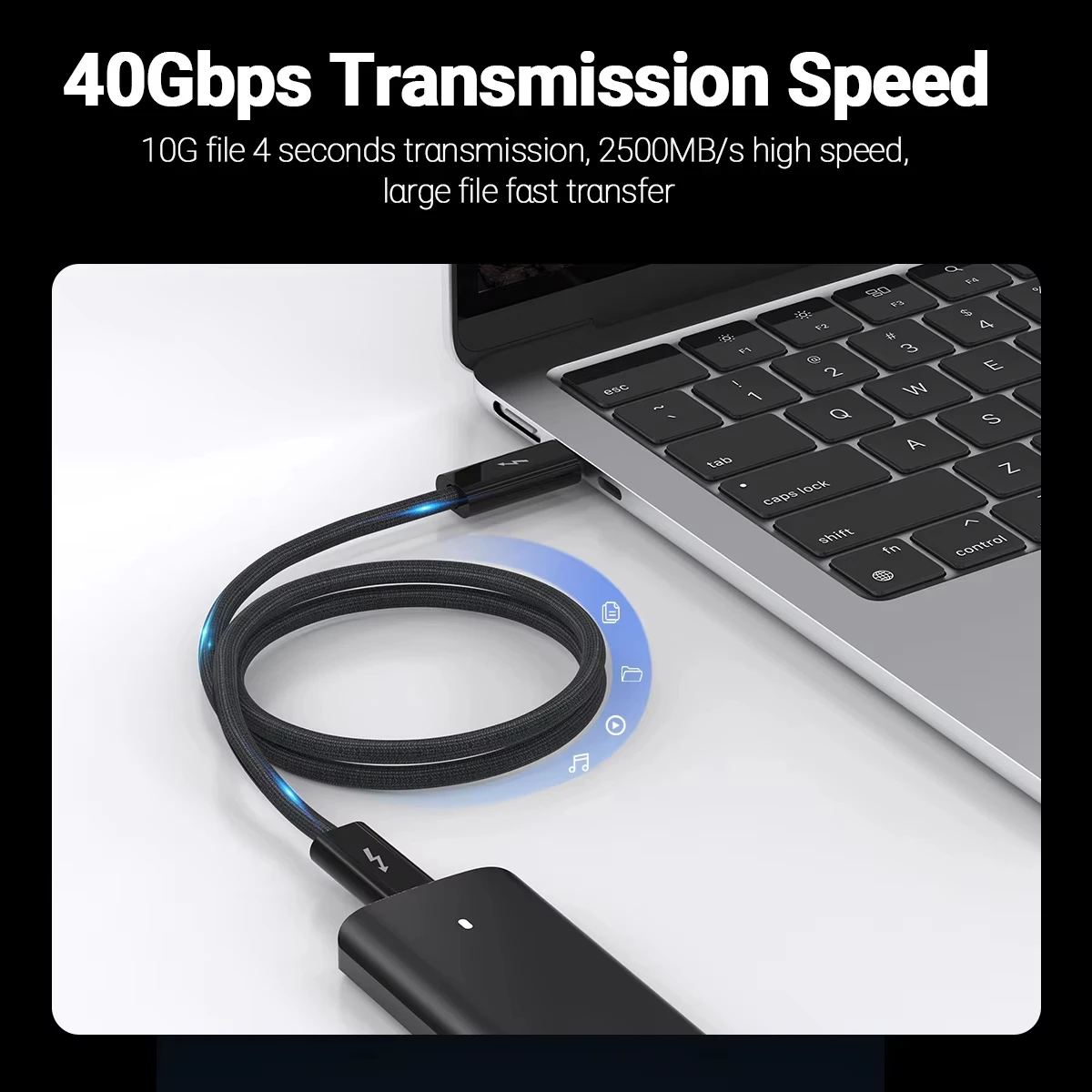240W USB4 Type-C to Type-C Cable 40Gbps Thunderbolt 3/4 Compatible for Phone iPad Switch 8K60 HD Super Speed Charging Data Cable