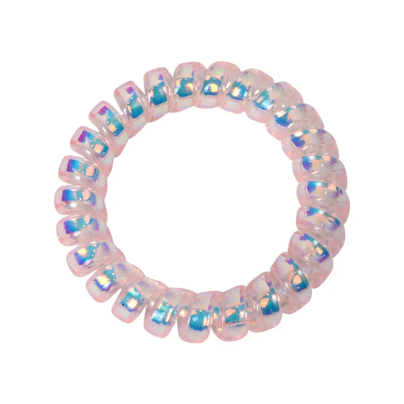 كبير جريئة حورية البحر جي خط هاتفي الشعر الدائري الليزر الملونة الشعر حبل تعادل الشعر شريط مطاطي رئيس حبل إكسسوارات الشعر الإناث #5