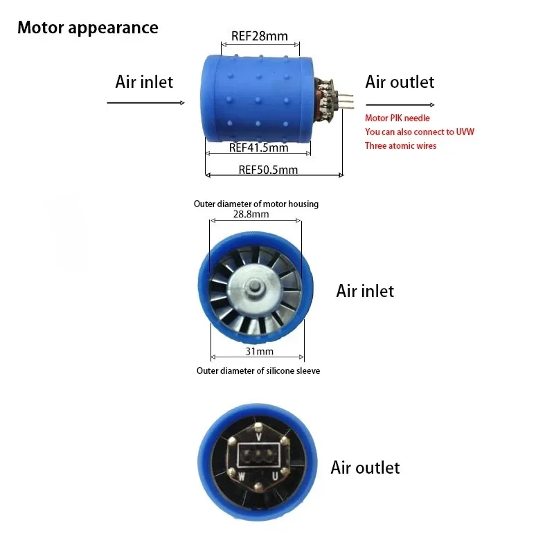 1PCS  DC Ultra-high Speed BLDC Three-phase Brushless Motor 9V 12V 24V 100000RPM with Driver NC Aluminum Alloy Impeller Air Duct