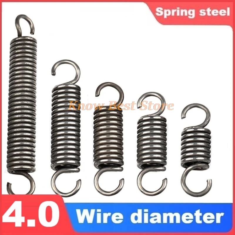 Spring Steel Single Hook Spring, Tension Spring, Wire Dia 4mm, Outer Dia 22/25/30/35mm, Length 80-380mm, Can Be Customized