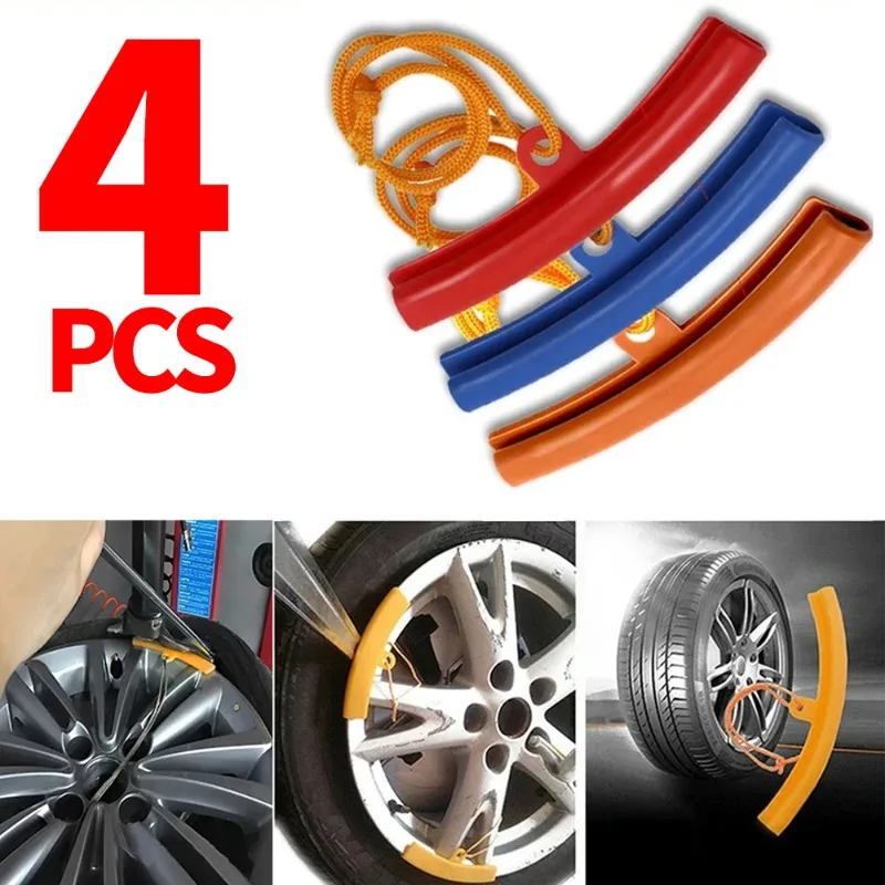 

1/4 шт., защитный чехол для ступицы автомобильных шин, стальное кольцо, защита обода мотоцикла, защита для замены шин, инструмент для защиты шины