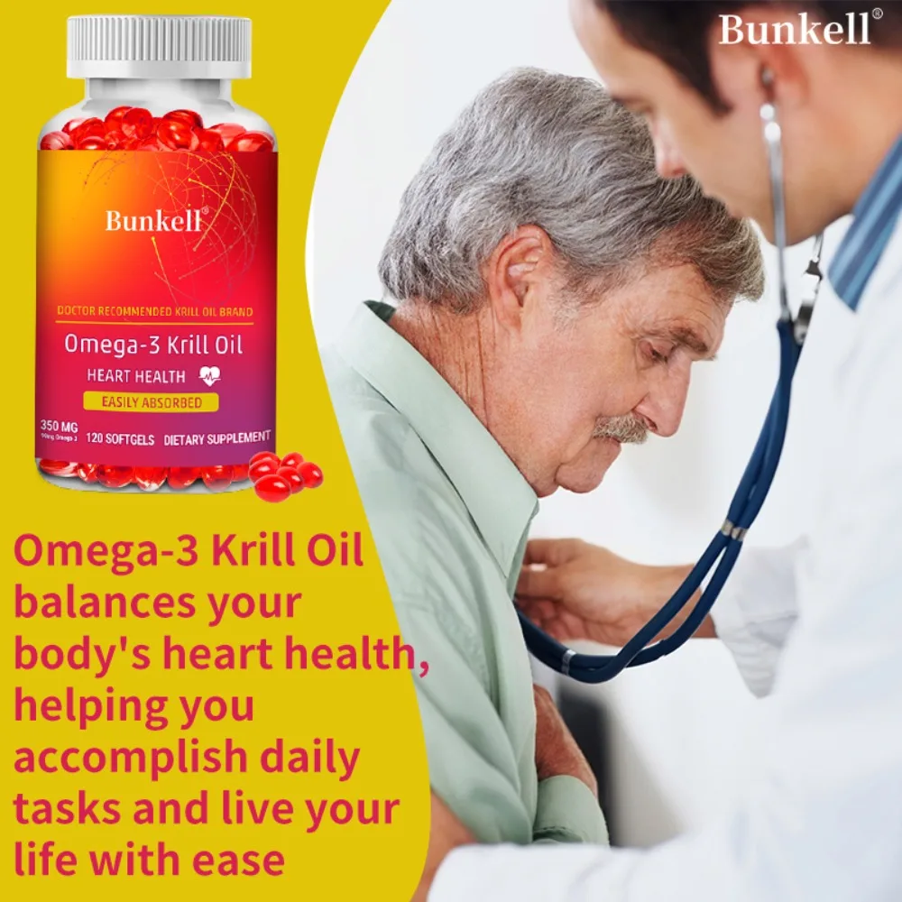 Krill Oil with Astaxanthin, Omega-3 EPA, DHA, Relieve Joint Pain, Reduce Knee Pain, Heart Support, 120 Capsule