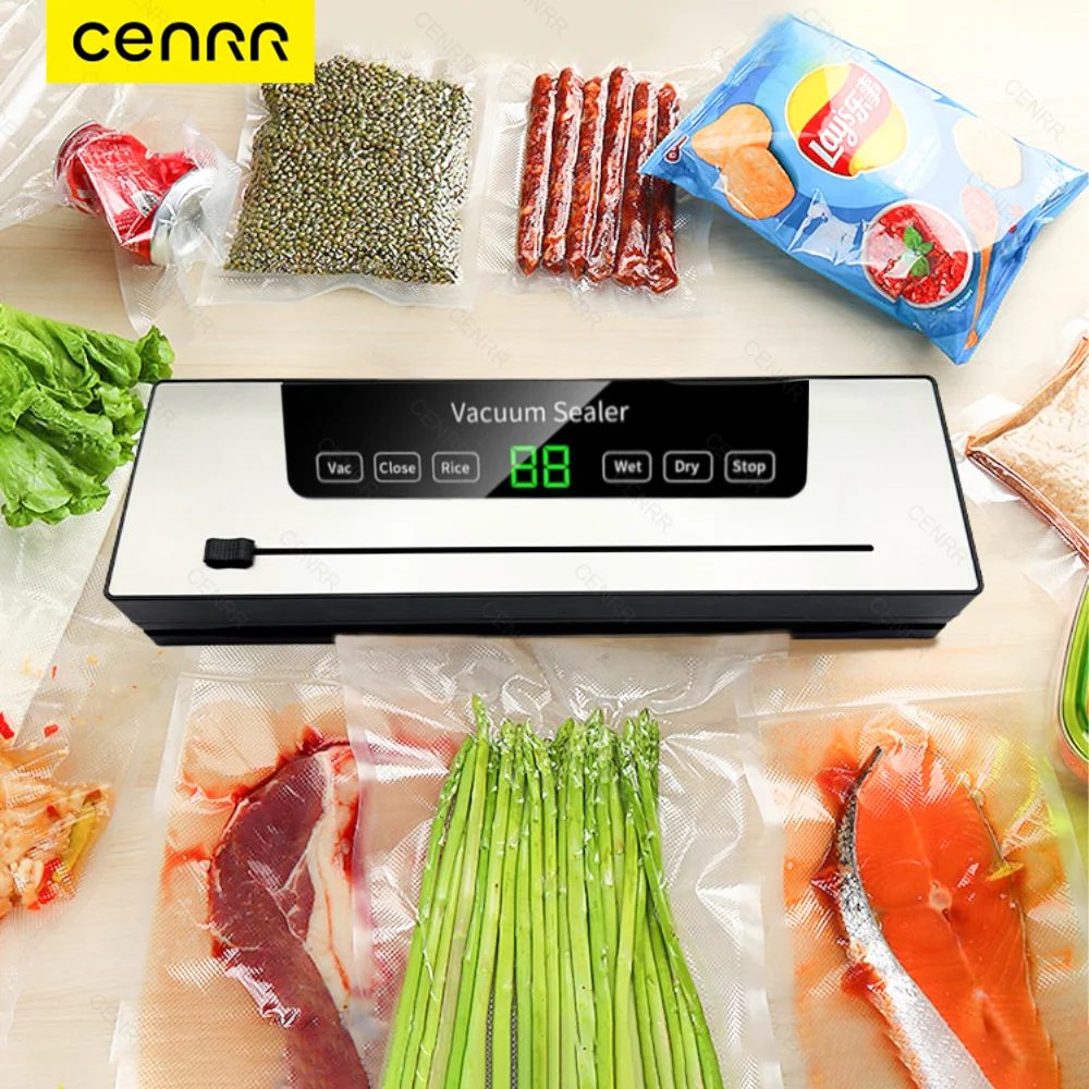 الكهربائية فراغ السدادة تخزين المواد الغذائية ختم اللمس زر الجاف/الرطب المدمج في القاطع المطبخ الغذاء ختم آلة تغليف الفراغ
