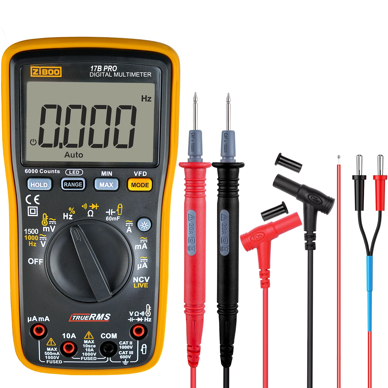 زيبو-مقياس متعدد رقمي 15b pro 17b pro ، rms حقيقي ، للتطبيقات الكهربائية ، مع مقاومة ، صمام ثنائي السعة