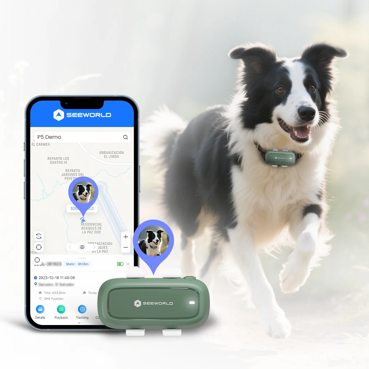 

2025 Pet Health Tracker GPS Locator Long Battery Life 4G Network Beidou LBS for Cat Dog Pet Management Health Analysis