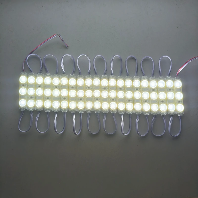 500 개/몫 SMD2835 주입 LED 모듈 3LED 렌즈 160도 슈퍼 밝은 LED 배너 12V 1.5W
