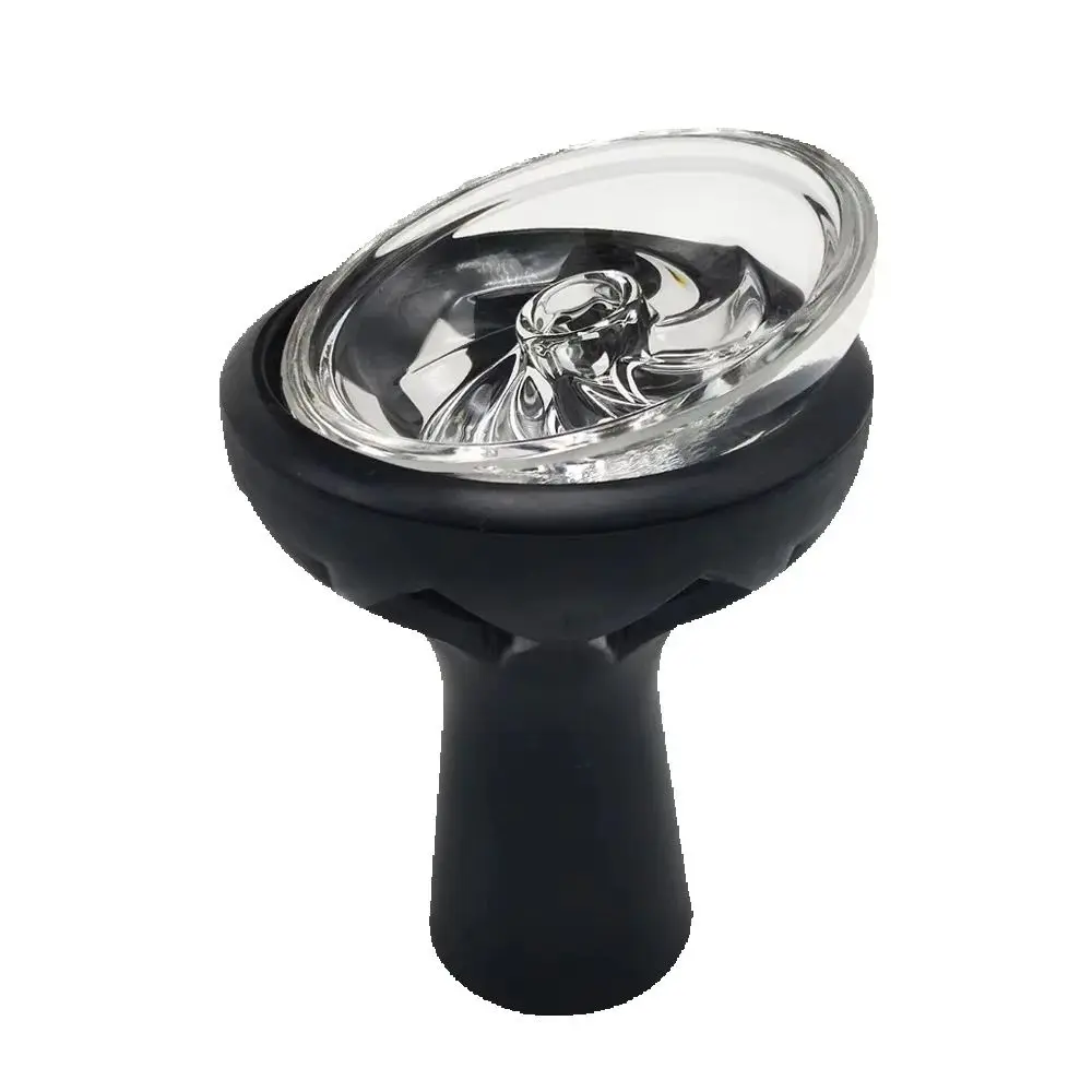 

Glass & Silicone Hookah Bowl Heat-Resistant Durable Shisha Bowl for Nargile/Sheesha/Chicha, Single Hole Design Universal Fit