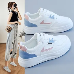 Modne damskie trampki Wiosna Lato Wygodne buty do biegania na platformie Jogging Student Girl White Board Shoes Flat Shoe