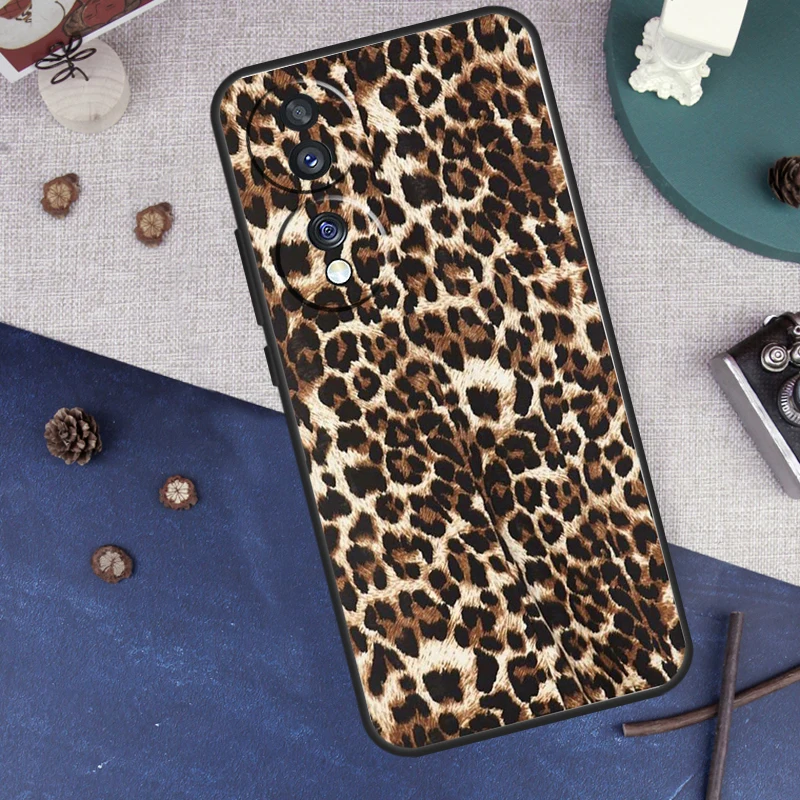 Leopard Print For Huawei Honor Magic 5 Lite X8 X9a 50 70 P40 P20 P30 Pro P50 Nova 9 5T P Smart 2021 Case