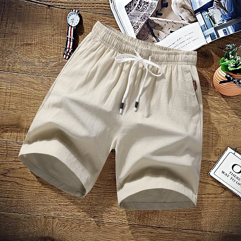 

Summer Shorts Cotton Linen Boardshort Asia Size M-9XL Men Solid Casual Shorts Men 100% Cotton Cargo Shorts Brand Beach Shorts