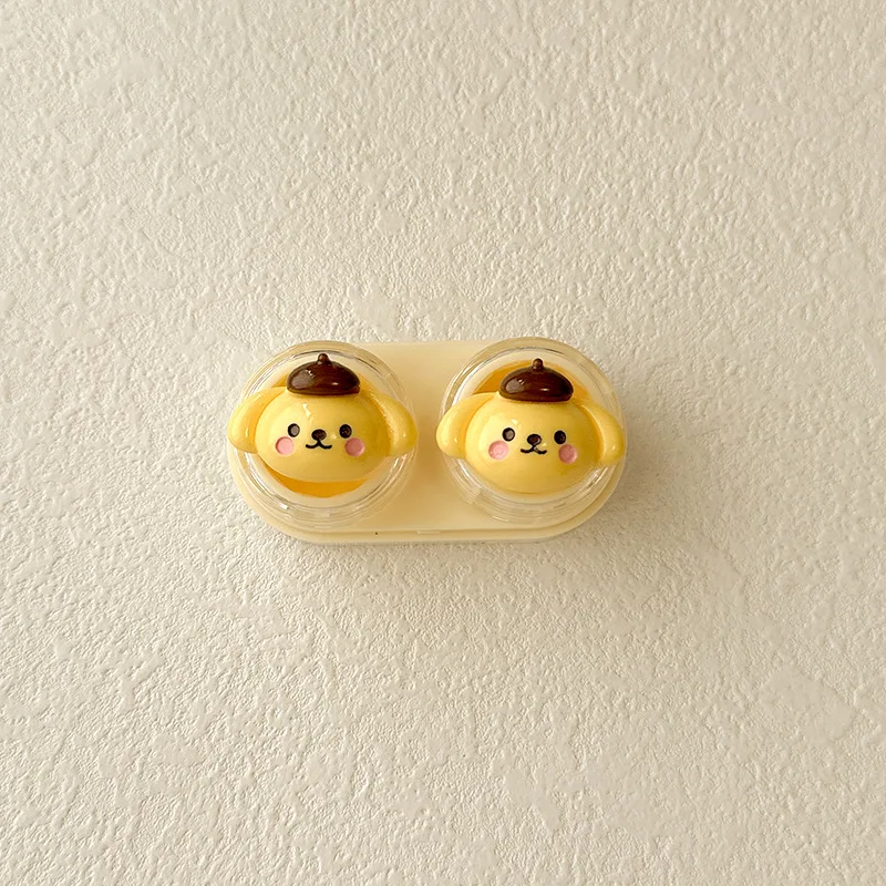 

Милый чехол для контактных линз Kuromi, портативный ящик для хранения косметических зрачков с пинцетом, инструмент для дорожных линз