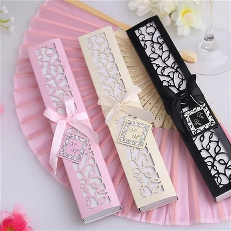 1pc Ivory Bridal Chinese Bamboo Silk Hand Fan Wedding Favors Guests Gifts Hot