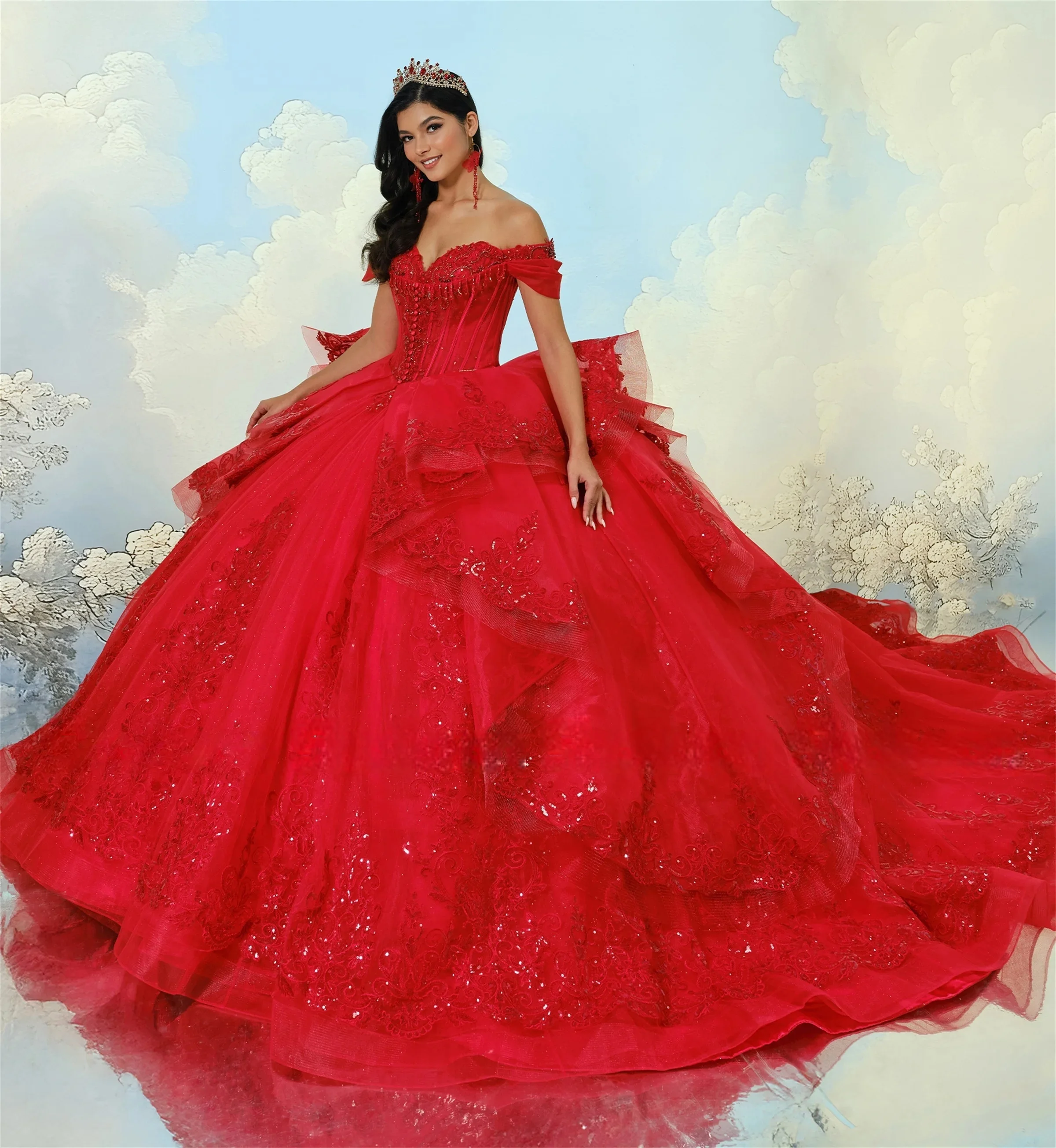 Lilac Quinceanera Dresses Ball Gown Off The Shoulder Appliques Beaded Sweet 16 Dresses 15 Años Mexican Customized