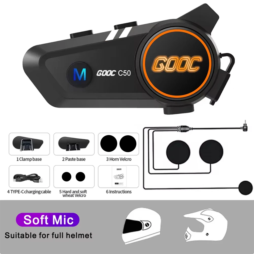 Bluetooth 5.3 Helm Headset Draadloos handsfree bellen Telefoonkit Motorfiets Waterdichte oortelefoon MP3-muziekspeler Luidspreker voor Moto