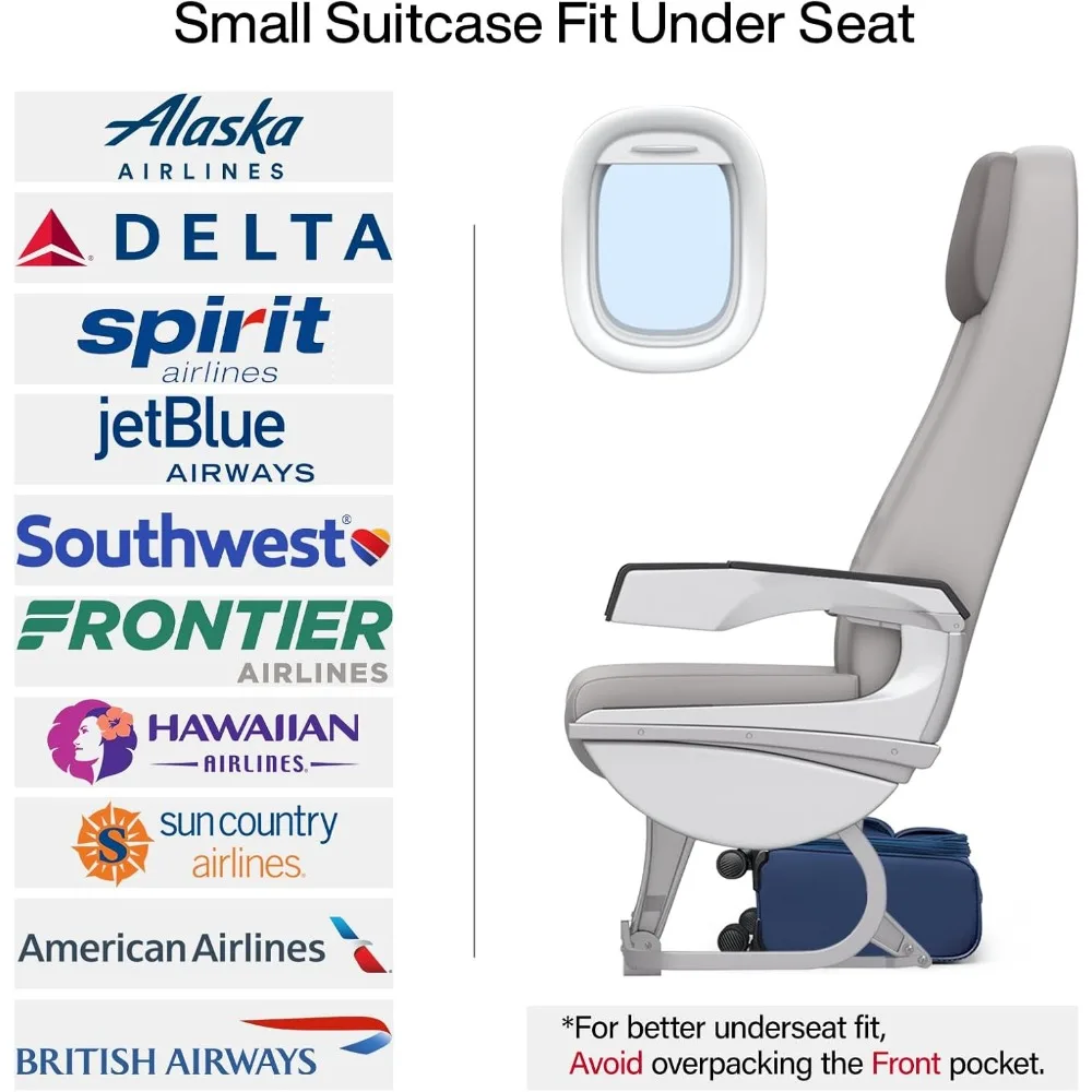 Compact 16 Inch Lightweight Softside Spinner Carry-On Luggage Approved for Air Travel, Ideal for Small Rolling Suitcase Needs