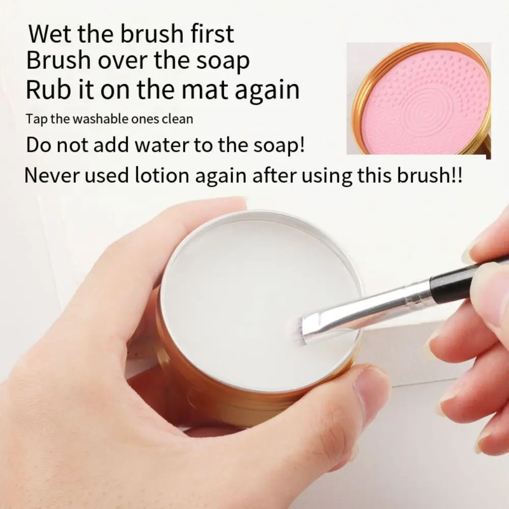 50g 100g Makeup Brush Cleaner Soap Peach Flavor Silicone Brush Cleaning Mat with Brush Cleaning Pad Sponge Powder Remover Soap