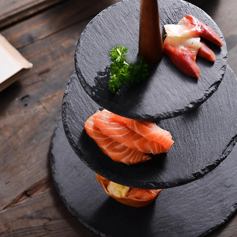 

1pc Sushi Plate Round Dish Japanese Style Serving Tray Tableware For Sashimi Dumpling Home Kitchen Three Layers Eco Friendly