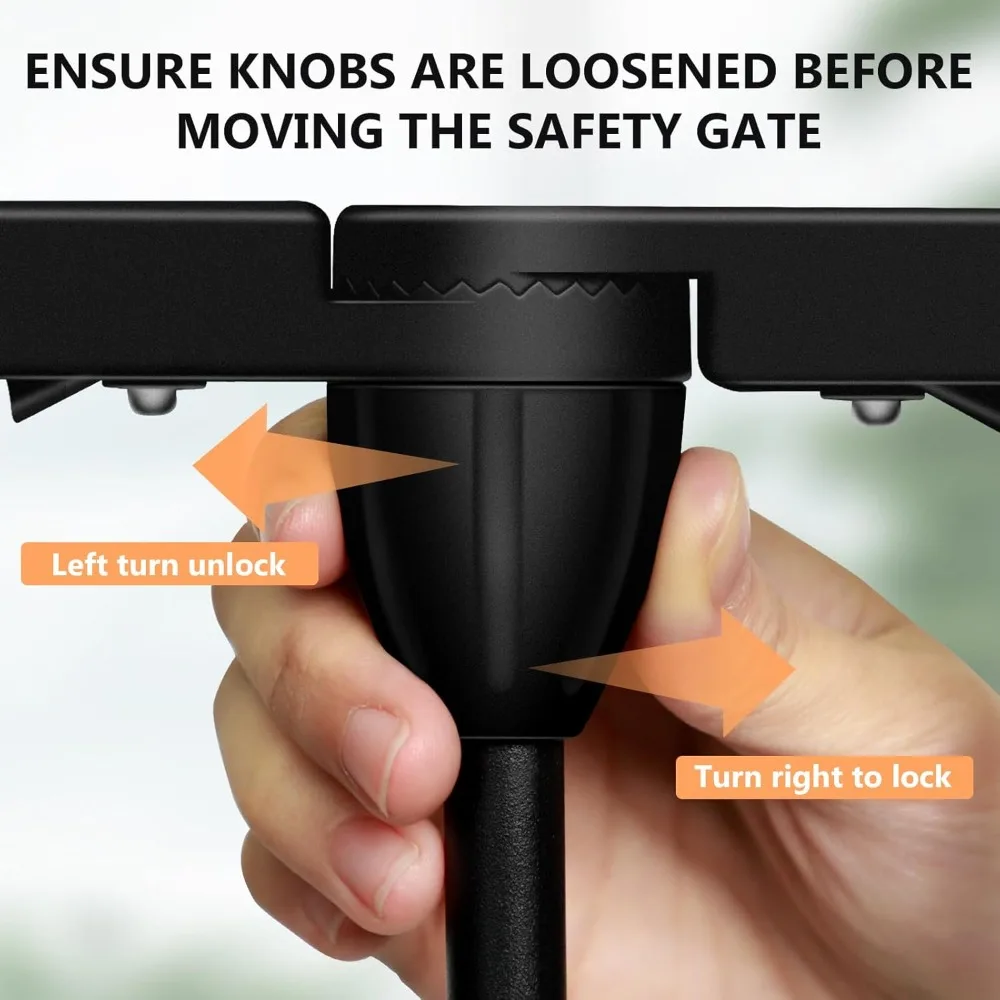 Portão de bebê extra largo de 150 ", portão de segurança infantil para quintal de brincar, portões para cães com porta de fechamento automático, sistema de travamento duplo