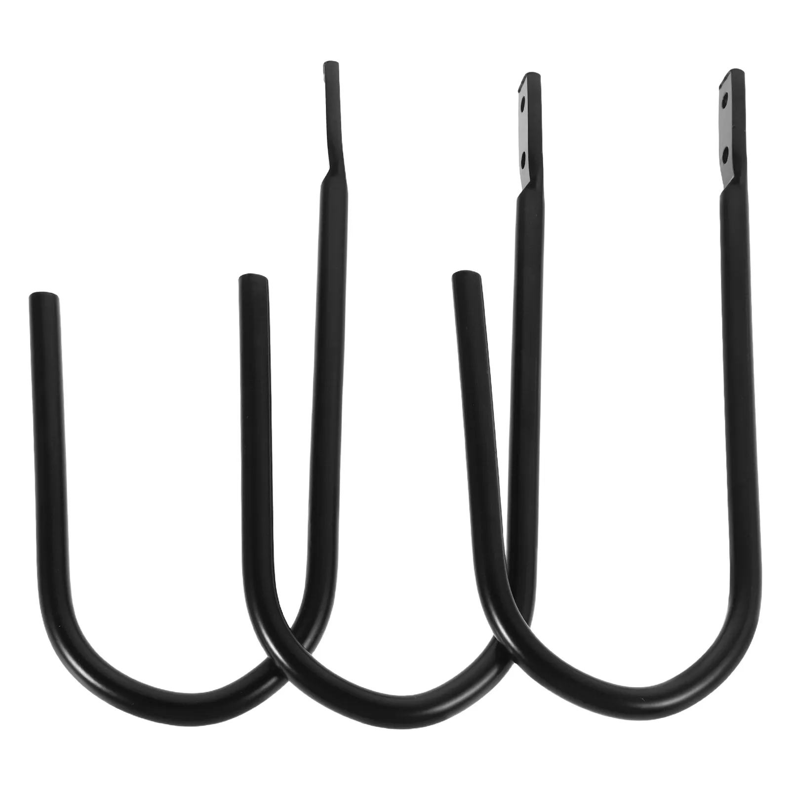 1Set Black U-Shaped Wall Hooks for Curtains Drapes Shower Bathroom Decor Minimalist Modern Space Saving No Drill Easy Install