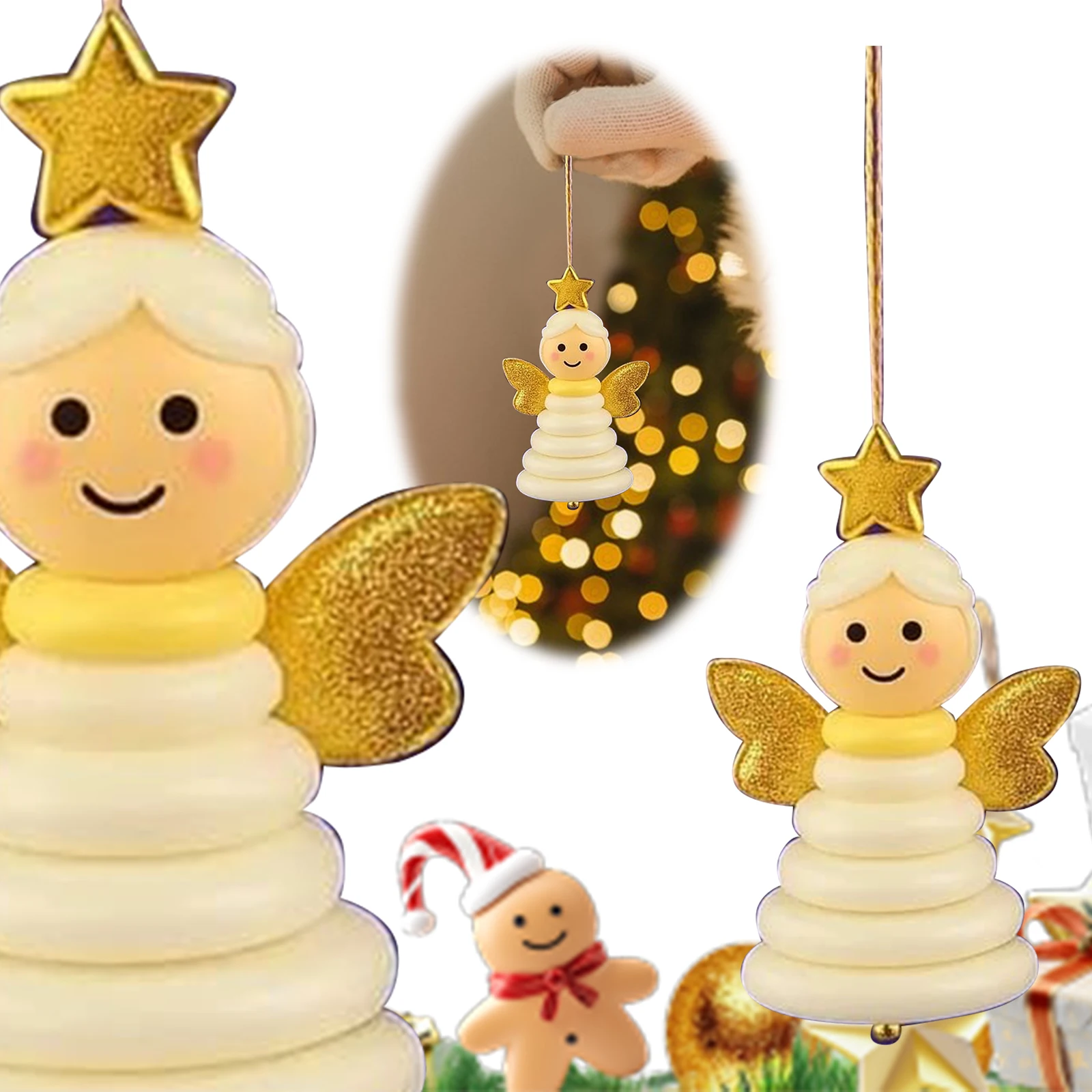 Fun Christmas Button Making Set Multi-Purpose Small Xmas Hanging Ornament Home Window Ornaments for Holiday Stocking Filler