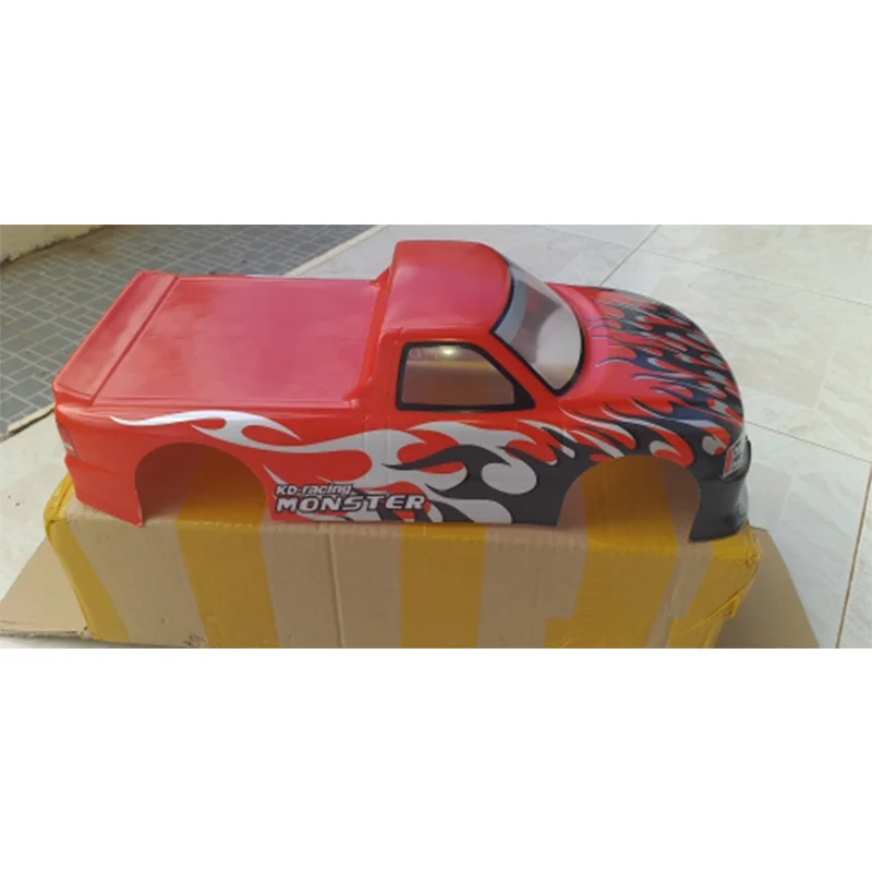 ABJL Venom T-10 1/10 RC Car Body Shell Painted PVC Pick Up Truck 205mm Width 255mm Wheelbase Red for RC Car Parts
