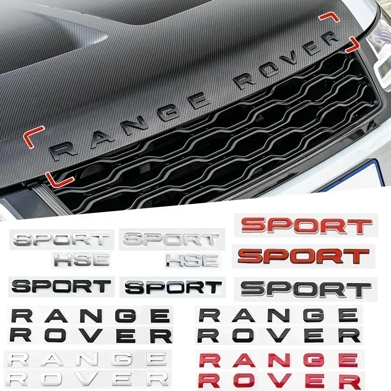 

3D ABS Range Rover Car Bonnet Letters Logo Badge Emblem Sticker Accessories For Land Rover Discovery Defender Sport Evoque HSE.