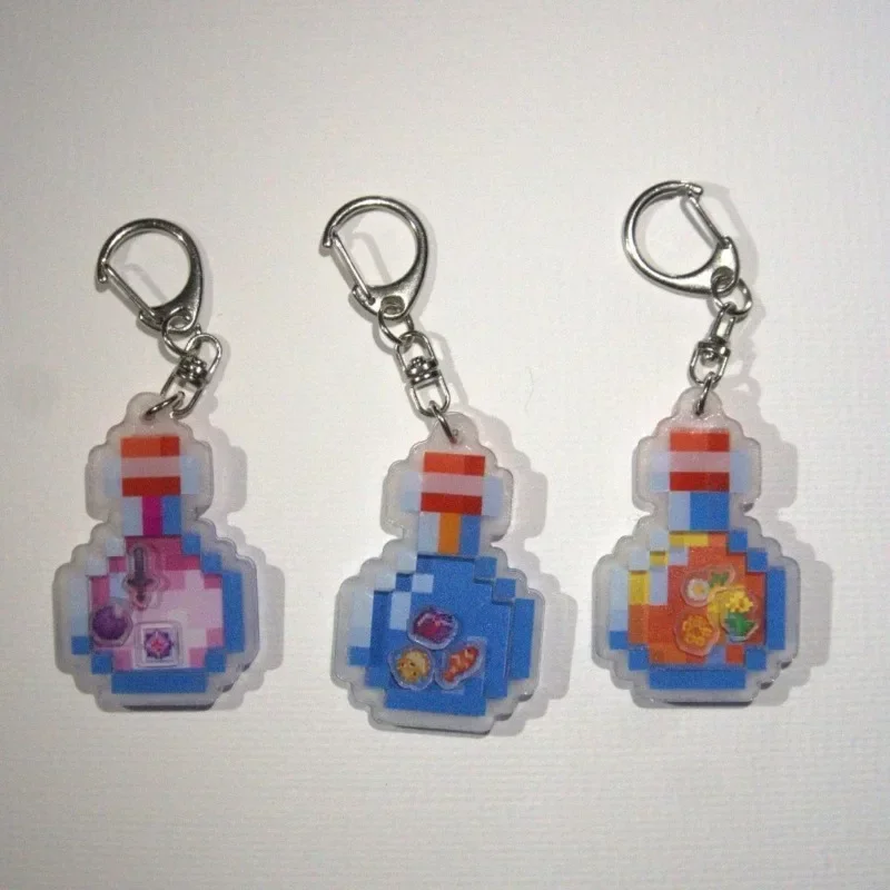 MineCraft Keychain جرعة قلادة لعبة هزاز سيارة حلقة رئيسية الديكور ظهره سحر الاطفال مضحك ألعاب إبداعية كيرينغ الهدايا