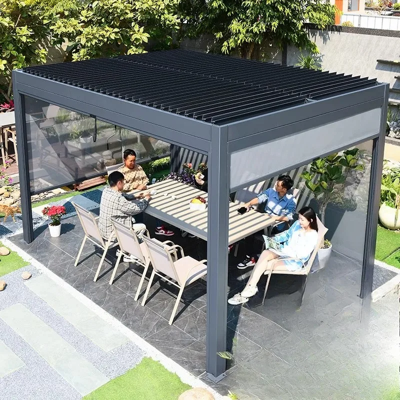 

Outdoor courtyard gazebo outdoor automatic canopy terrace garden electric