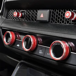Air Condition Knob Audio Volume Control Button Circle Decoration Trim Ring Cover for Honda CR-V 6th Gen Accessories 2023 2024
