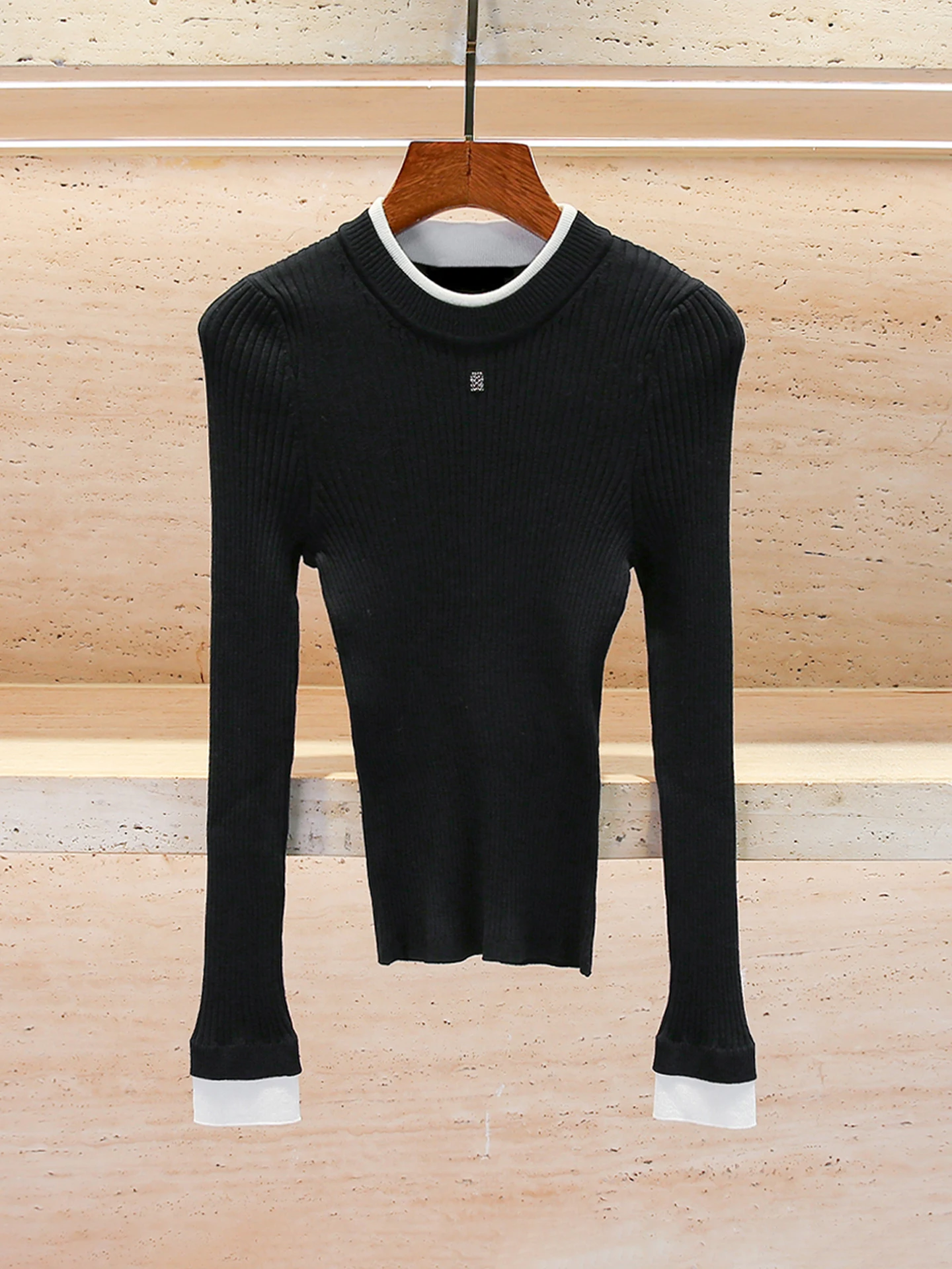 

Slim Fit Повседневный трикотаж Топ Женский Faion Commute Sle Long Sve круглый Ne ort Length Дышащий Удобный