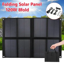 120W 100W 4/8 Foldable Solar Panel USB Portable Solar Cell Folding Waterproof Solar Plate Mobile Phone Power Battery Charger