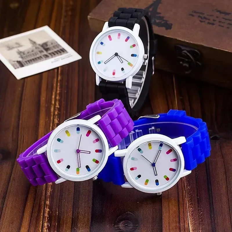 Mulheres para relógios moda branco verde silicone geléia estudante relógios casual luxo menina relógio zegarek damski reloj mujer часы