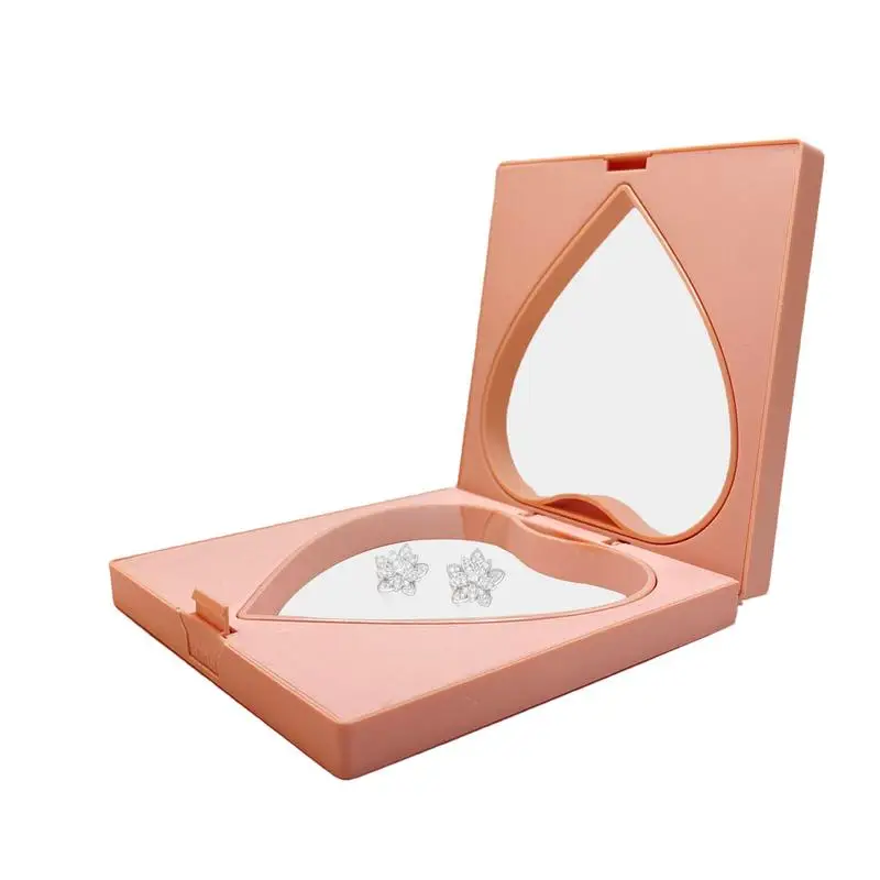 Transparent Floating Display Case Heart-Shaped Frame Rings Organizer Jewelry Storage Box Suspension Frame For Jewelry Earrings