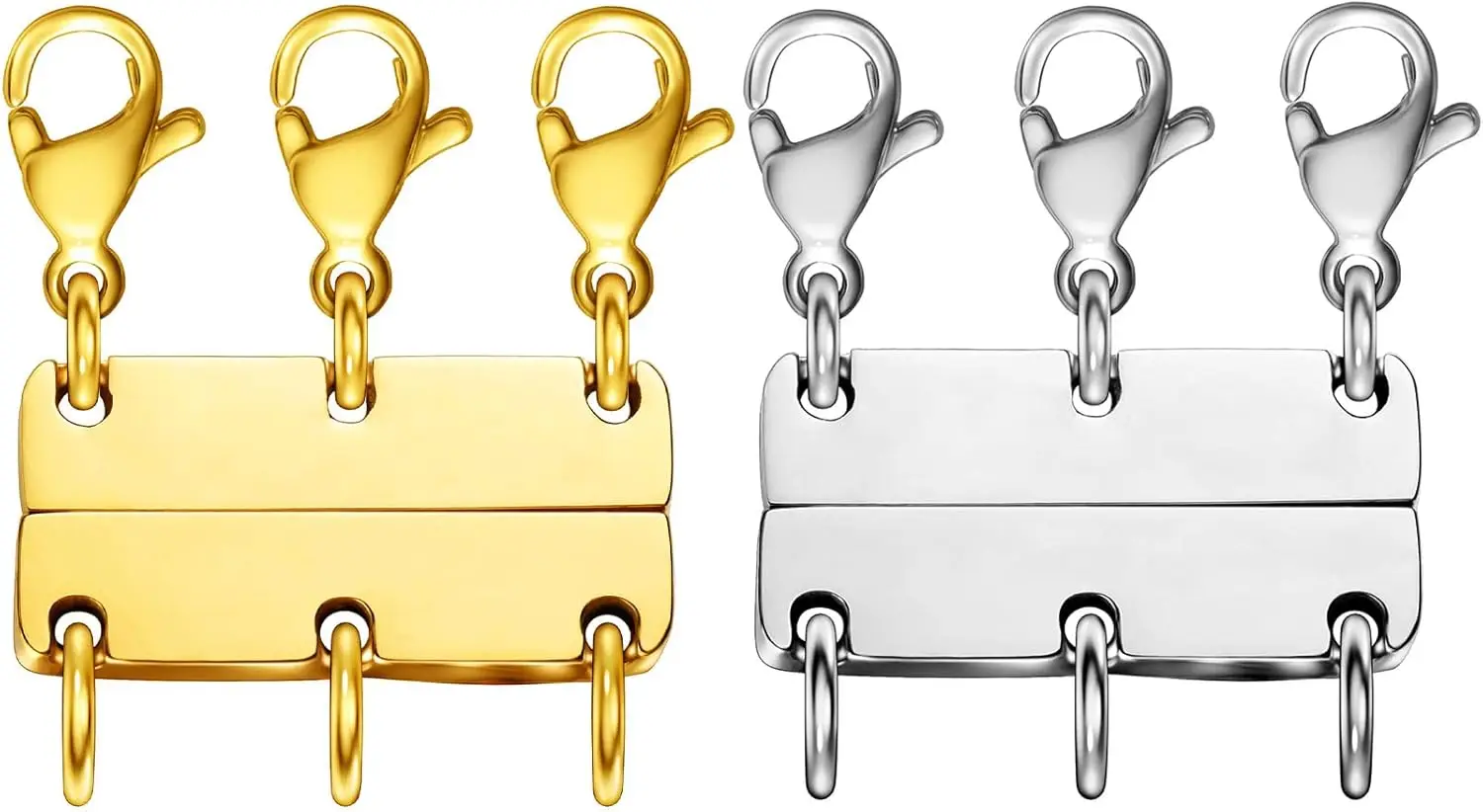 18K Gold & Silver Necklace Clasp for Layering