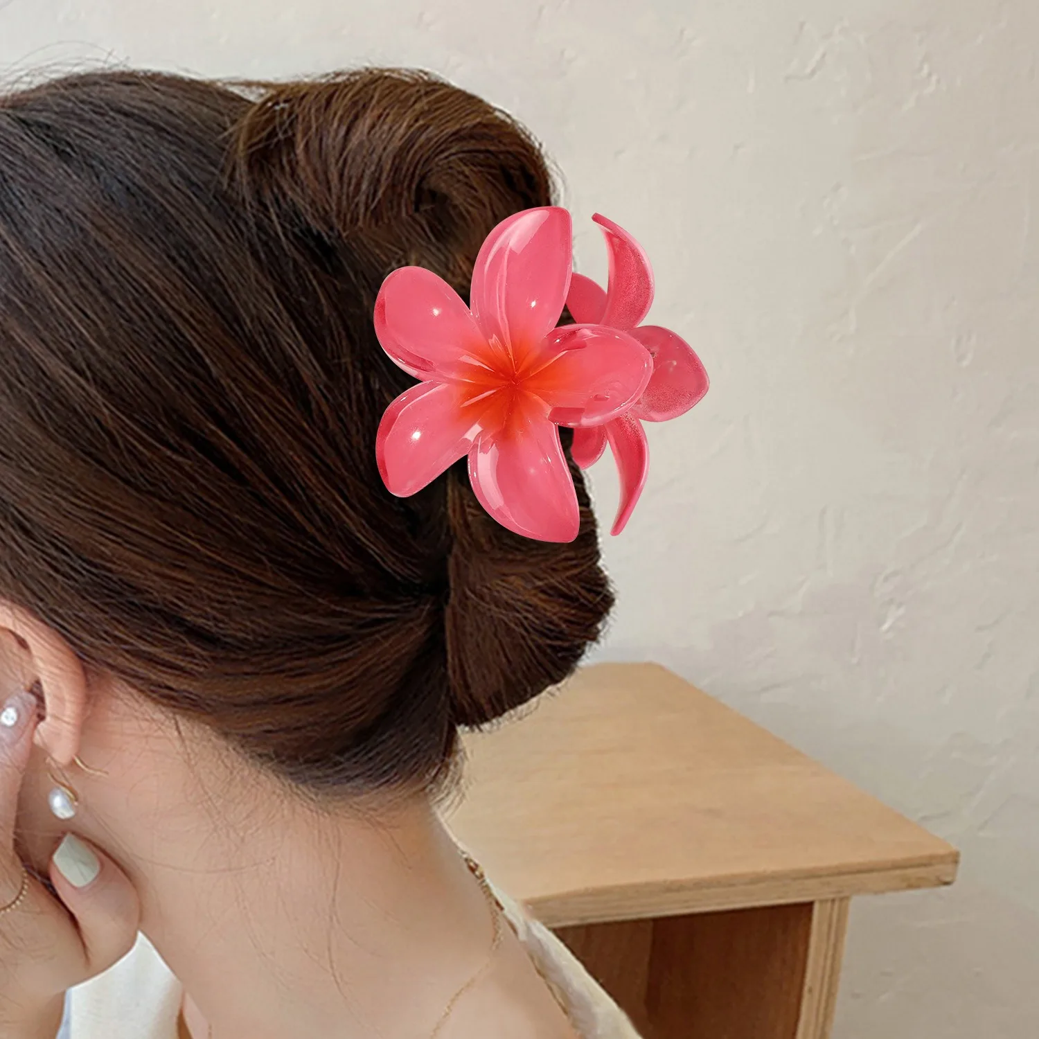 3pcs/set Flower Claw Clip Women Hawaiian Girl Hair Accessories Flower Ponytail Clip Clamp Barrettes Hairpin Summer Beach Jewelry