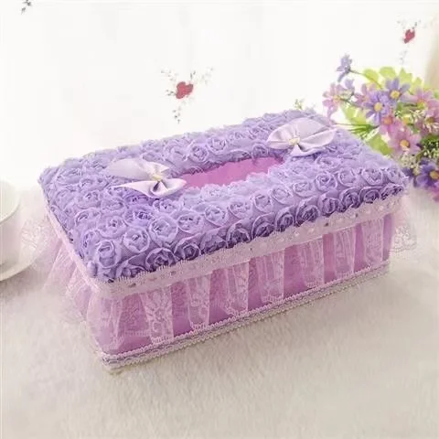 Europe Lace Tissue Box Luxury France Style Napkin Holder WC Toilet Paper Case Vintage Wedding Decoration Tissues Storage Boxes