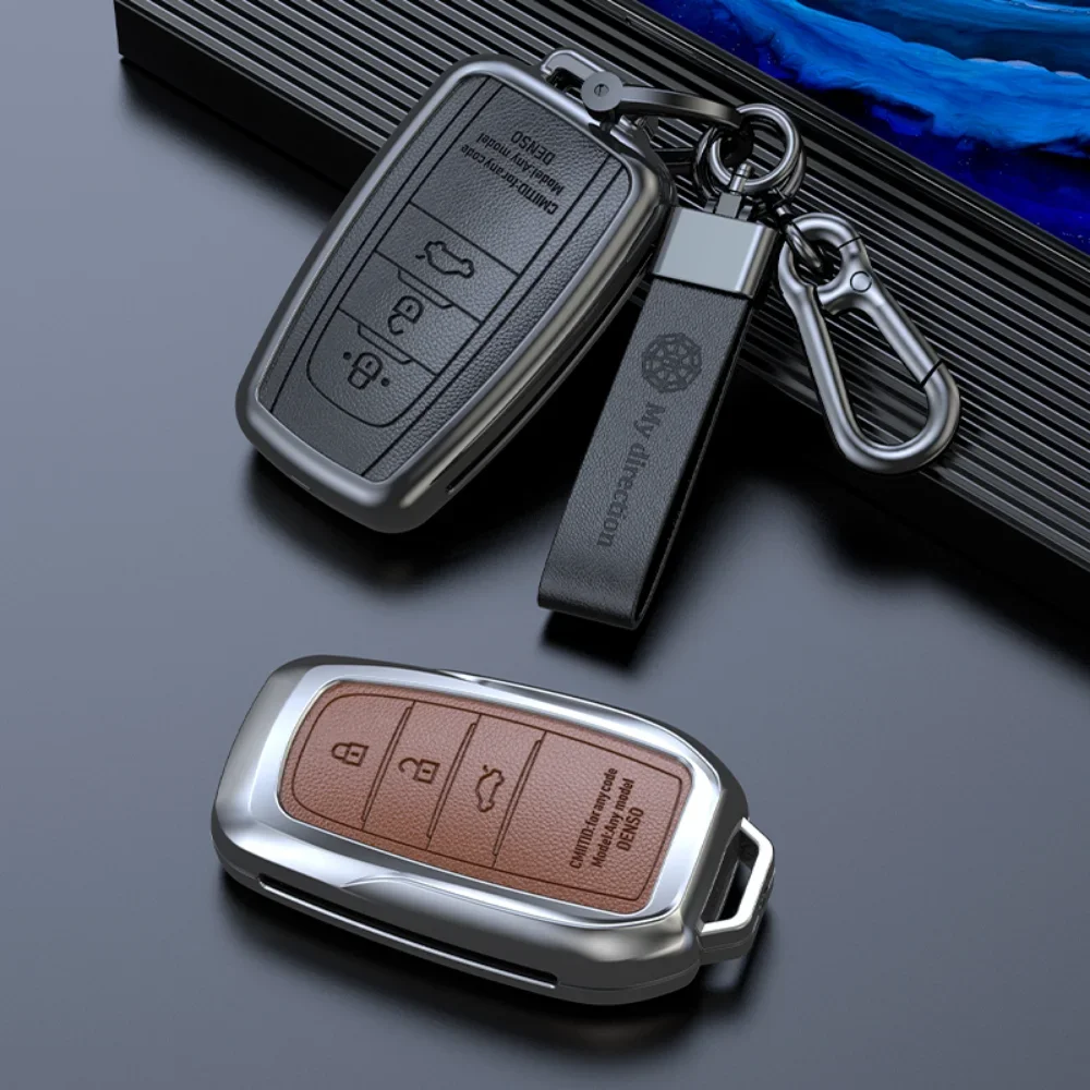 

2026 New Car Key Cover Car Key Case For Toyota CHR Prado Camry Avalon Prius Corolla RAV4 Avalon Crown Cruiser Keychain Holder