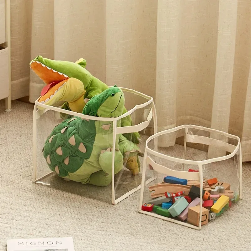 Large Size Children's Toy Storage Basket Transparent Multifunctional Household Bag with High Capacity for Organizing And Declutt